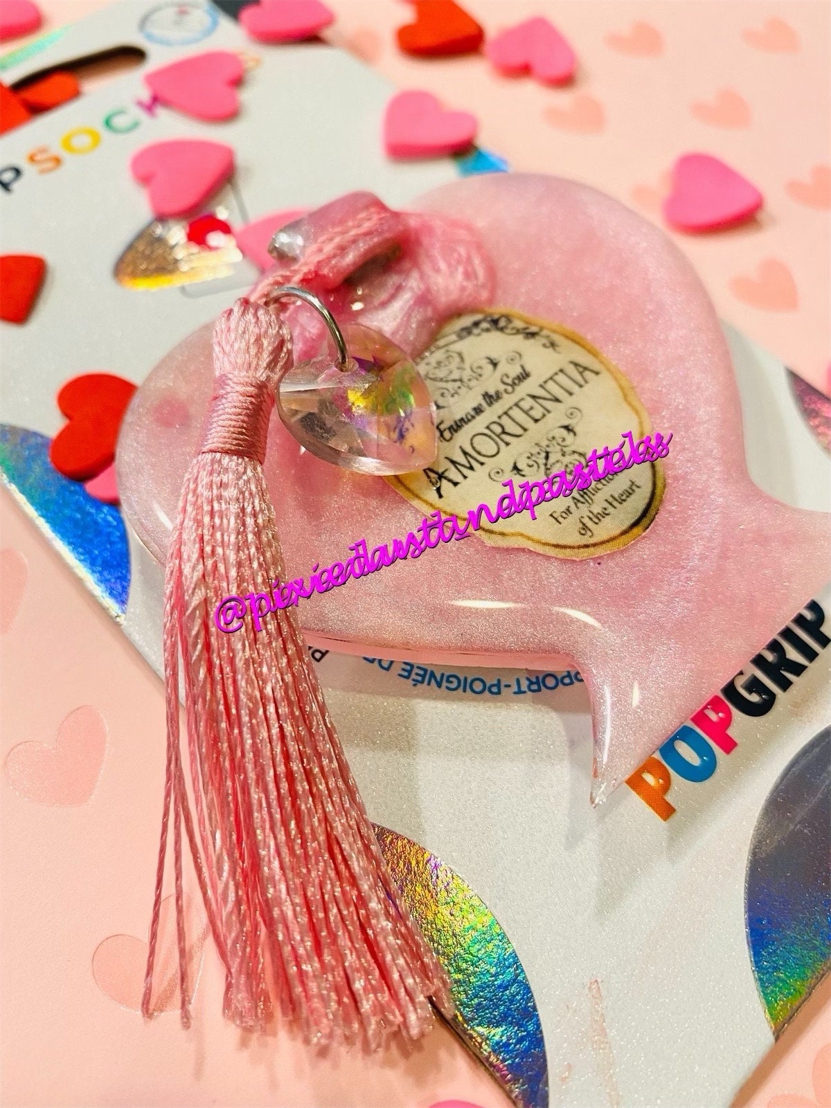 Valentines Day Love Potion Phone Accessory or Badge Reel - Phone Grip - Love is in the air!