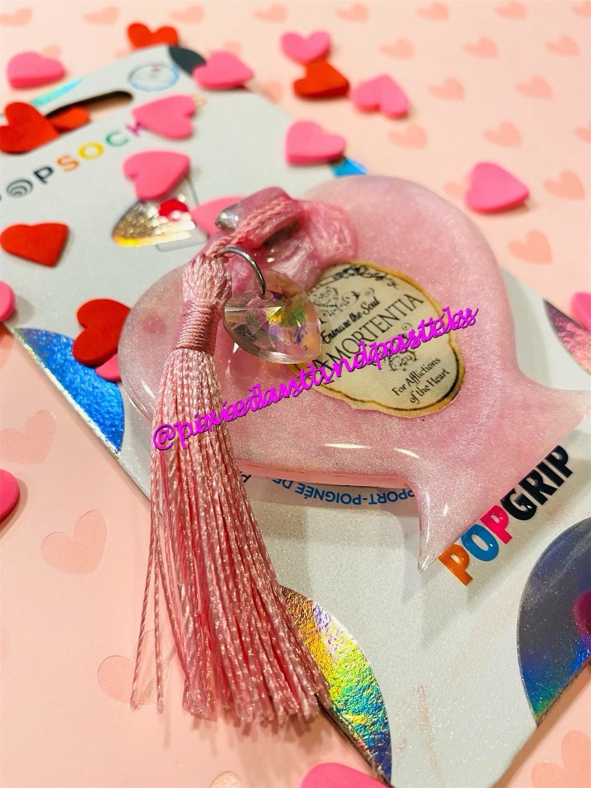 Valentines Day Love Potion Phone Accessory or Badge Reel - Phone Grip - Love is in the air!