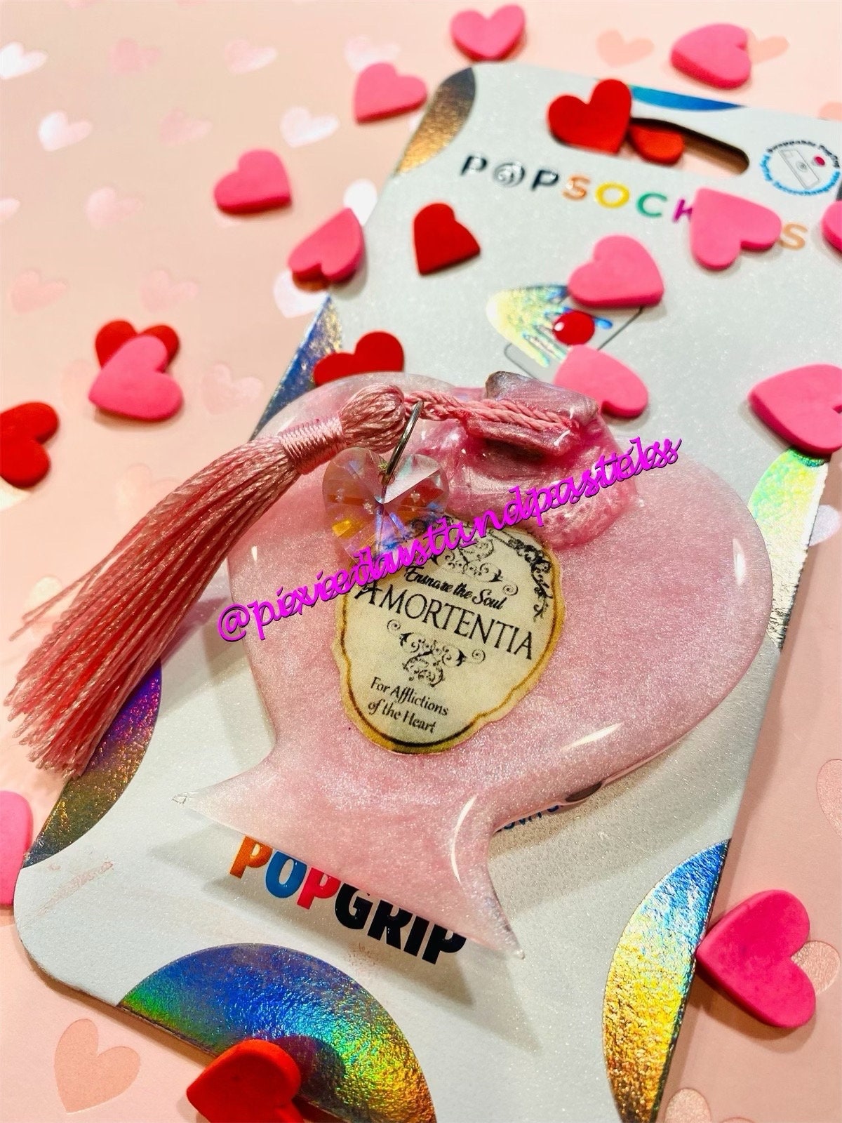 Valentines Day Love Potion Phone Accessory or Badge Reel - Phone Grip - Love is in the air!