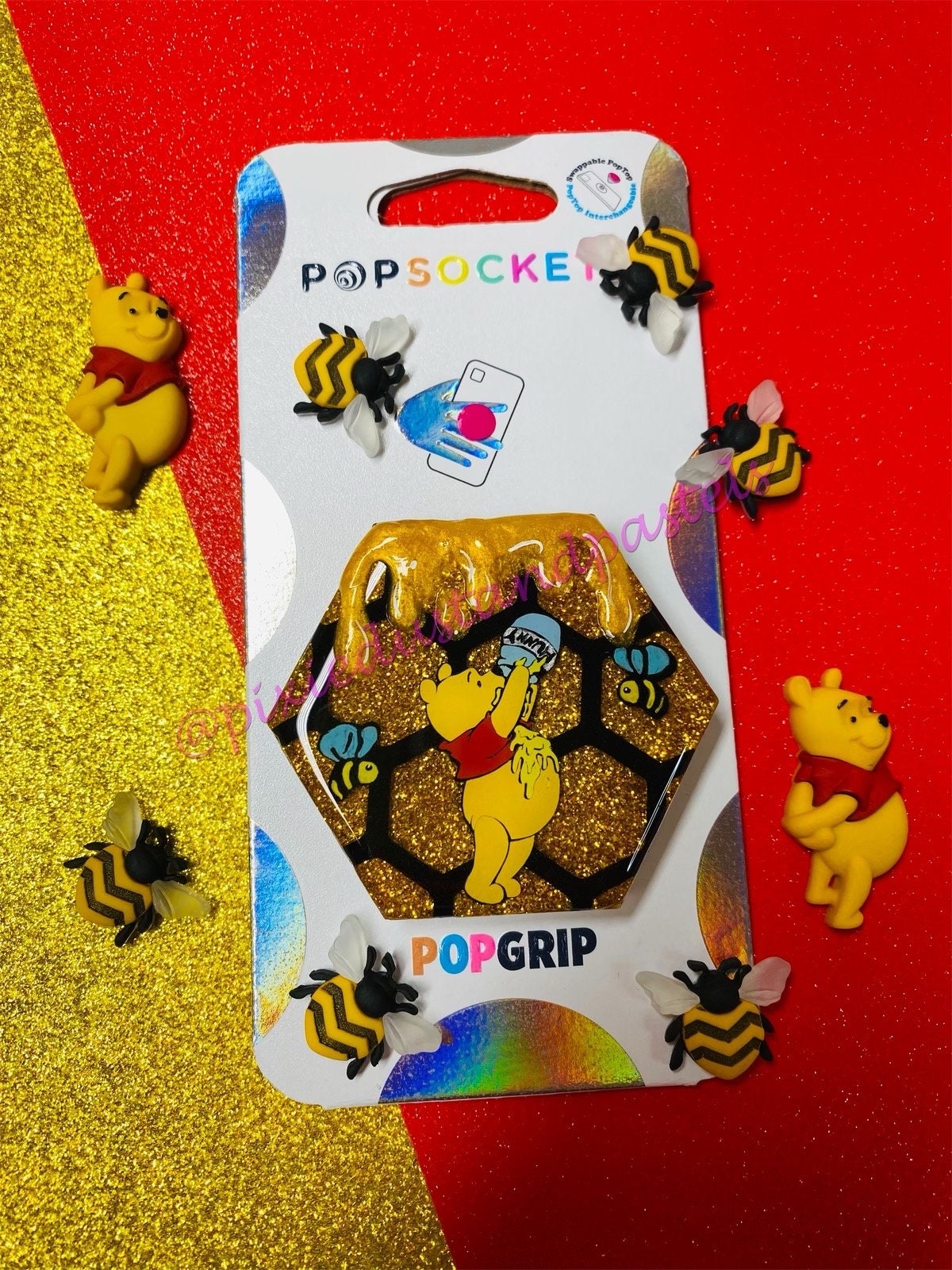 What's all the Buzzzzzz about?!? Silly old Pooh Bear and his Hunny pot Badge Reel or Phone Accessory - Winnie the Pooh