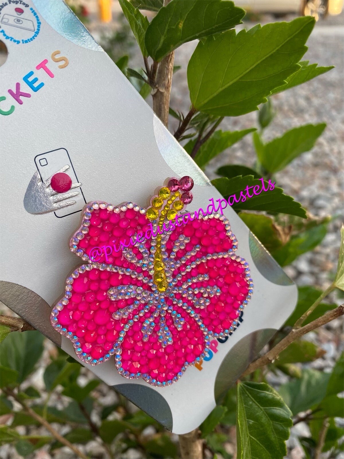 Summertime Hibiscus Flower! Pure Bling Hibiscus Flower Phone Accessory or Badge Reel - can be customized! Pick your colors!