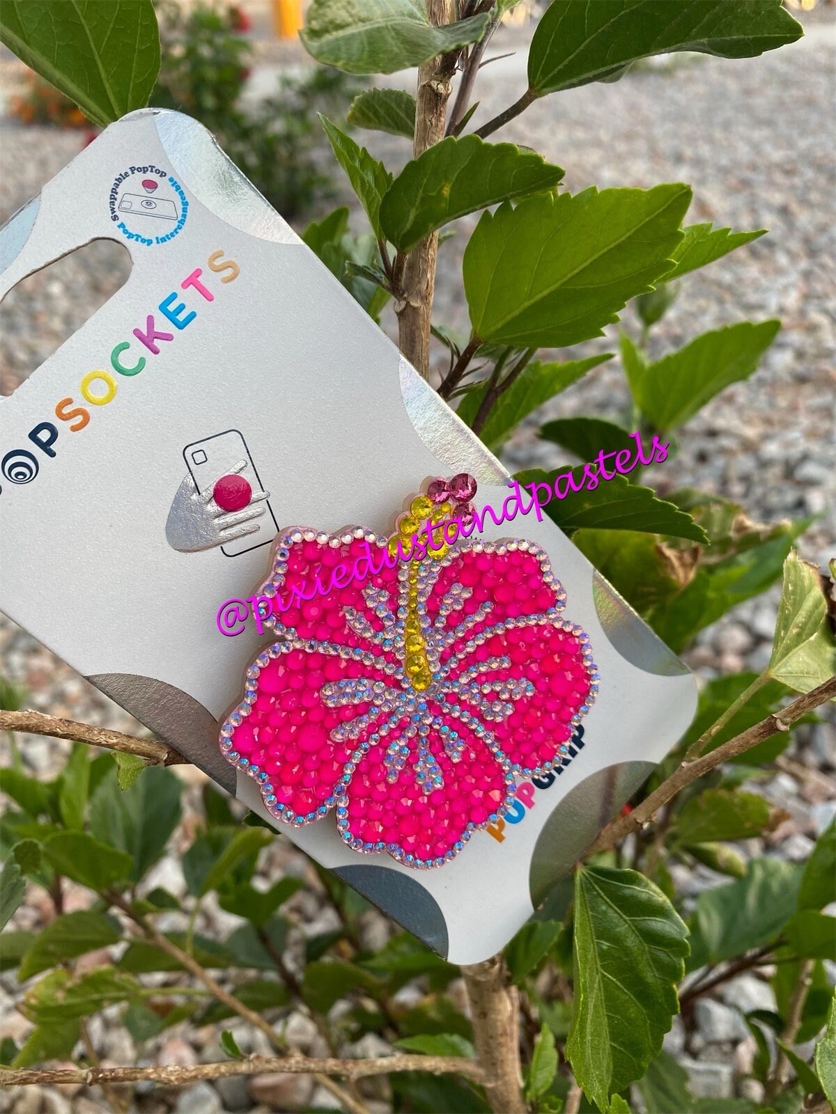 Summertime Hibiscus Flower! Pure Bling Hibiscus Flower Phone Accessory or Badge Reel - can be customized! Pick your colors!