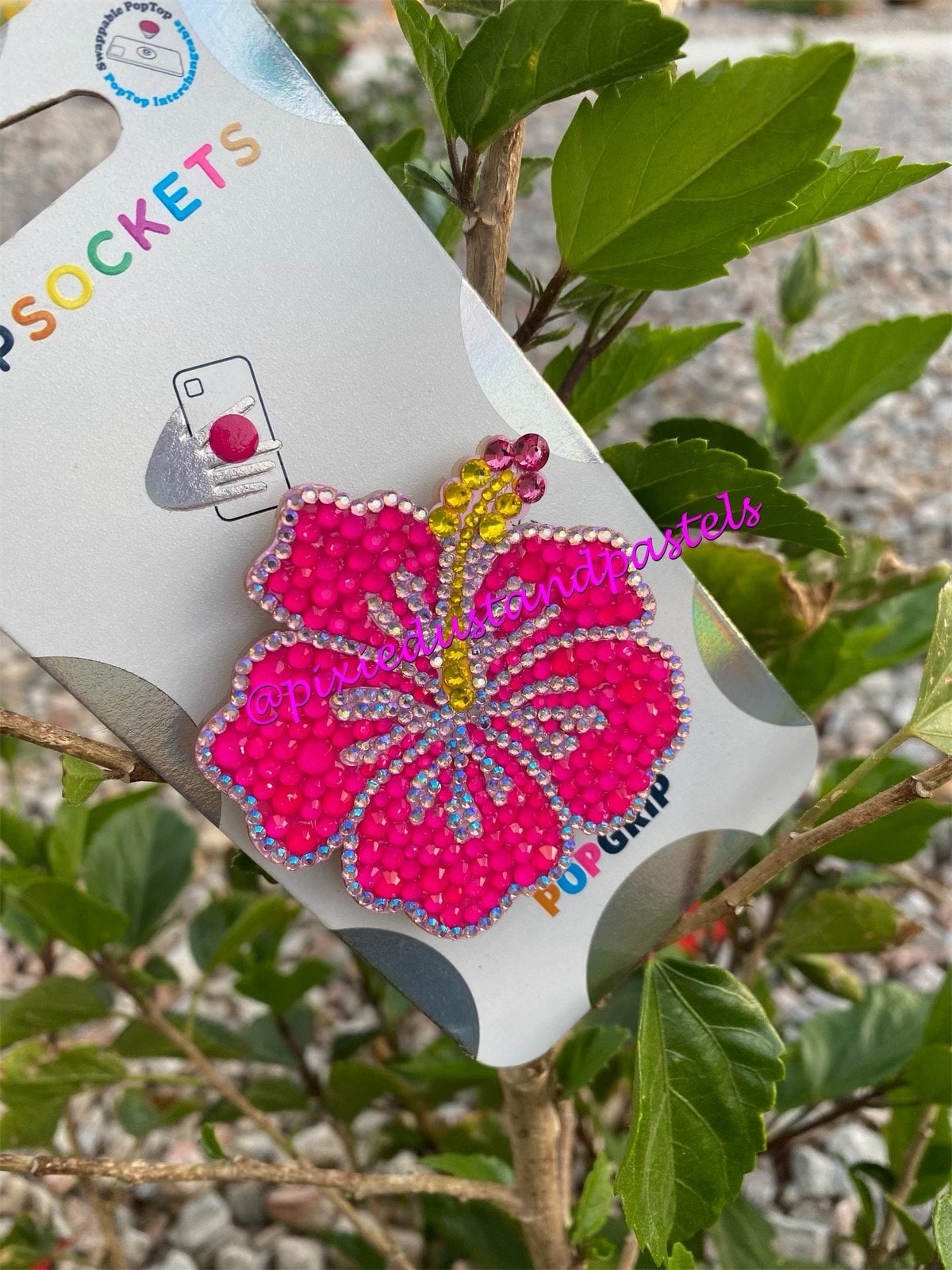 Summertime Hibiscus Flower! Pure Bling Hibiscus Flower Phone Accessory or Badge Reel - can be customized! Pick your colors!