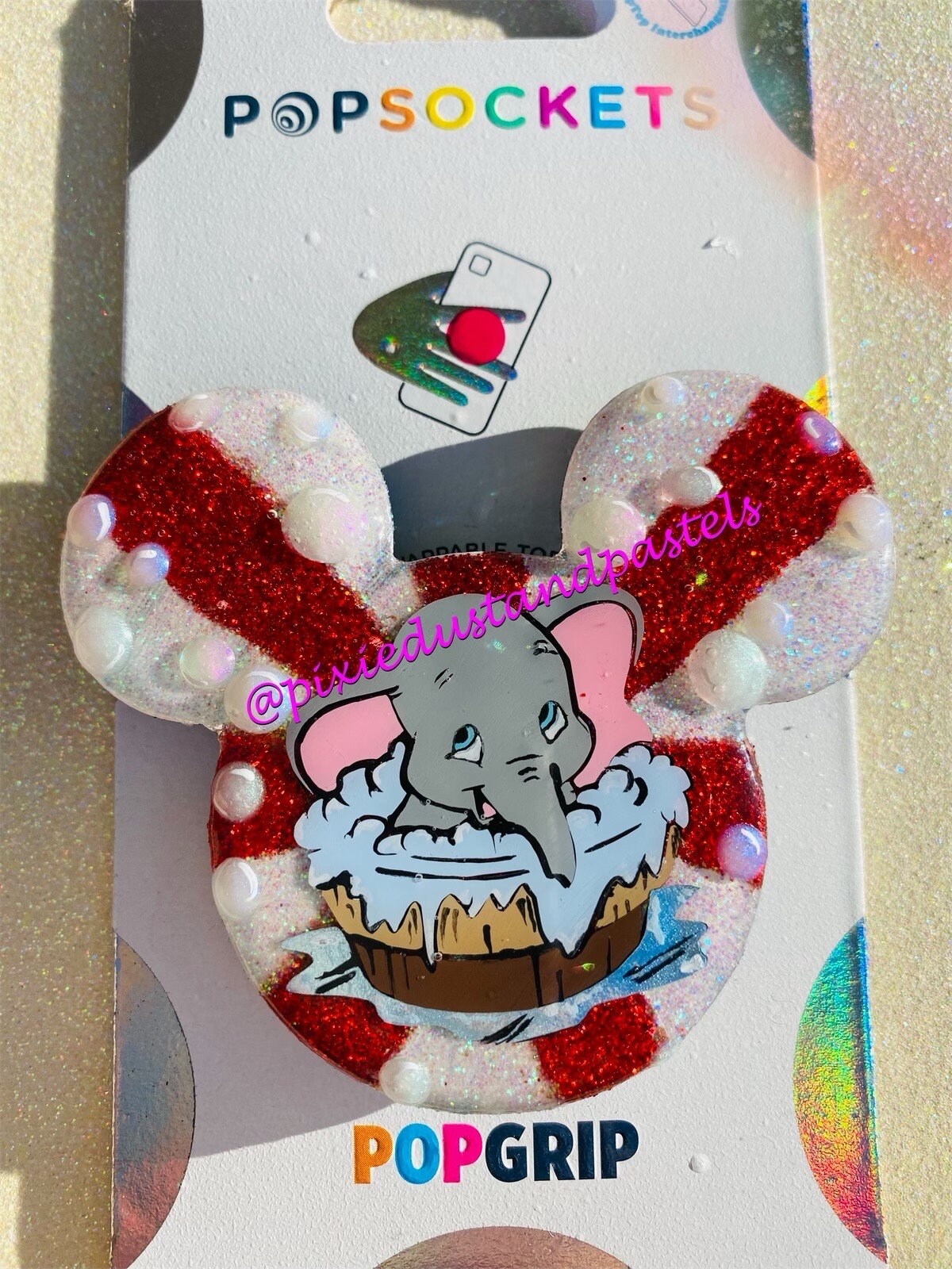 Dumbo’s Day at the Circus!  Phone Accessory or Badge Reel - Dumbo the Flying Elephant Bubble Design!