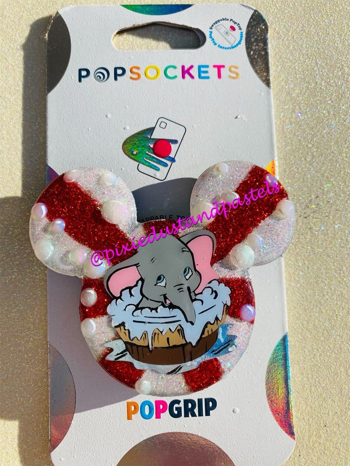 Dumbo’s Day at the Circus!  Phone Accessory or Badge Reel - Dumbo the Flying Elephant Bubble Design!