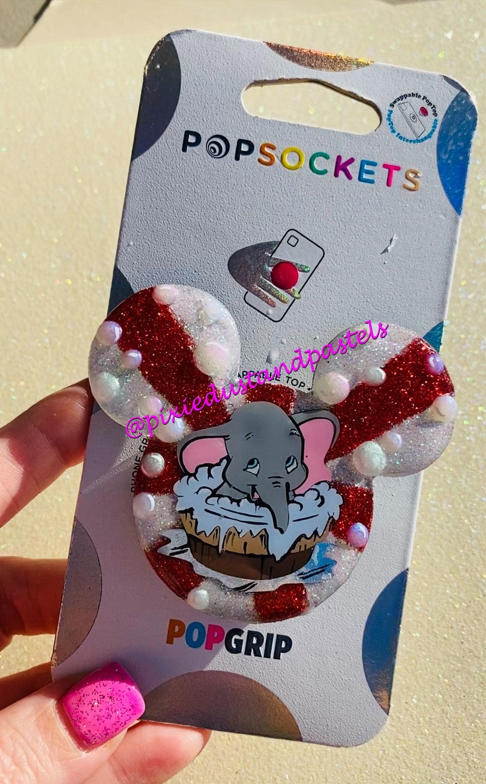 Dumbo’s Day at the Circus!  Phone Accessory or Badge Reel - Dumbo the Flying Elephant Bubble Design!