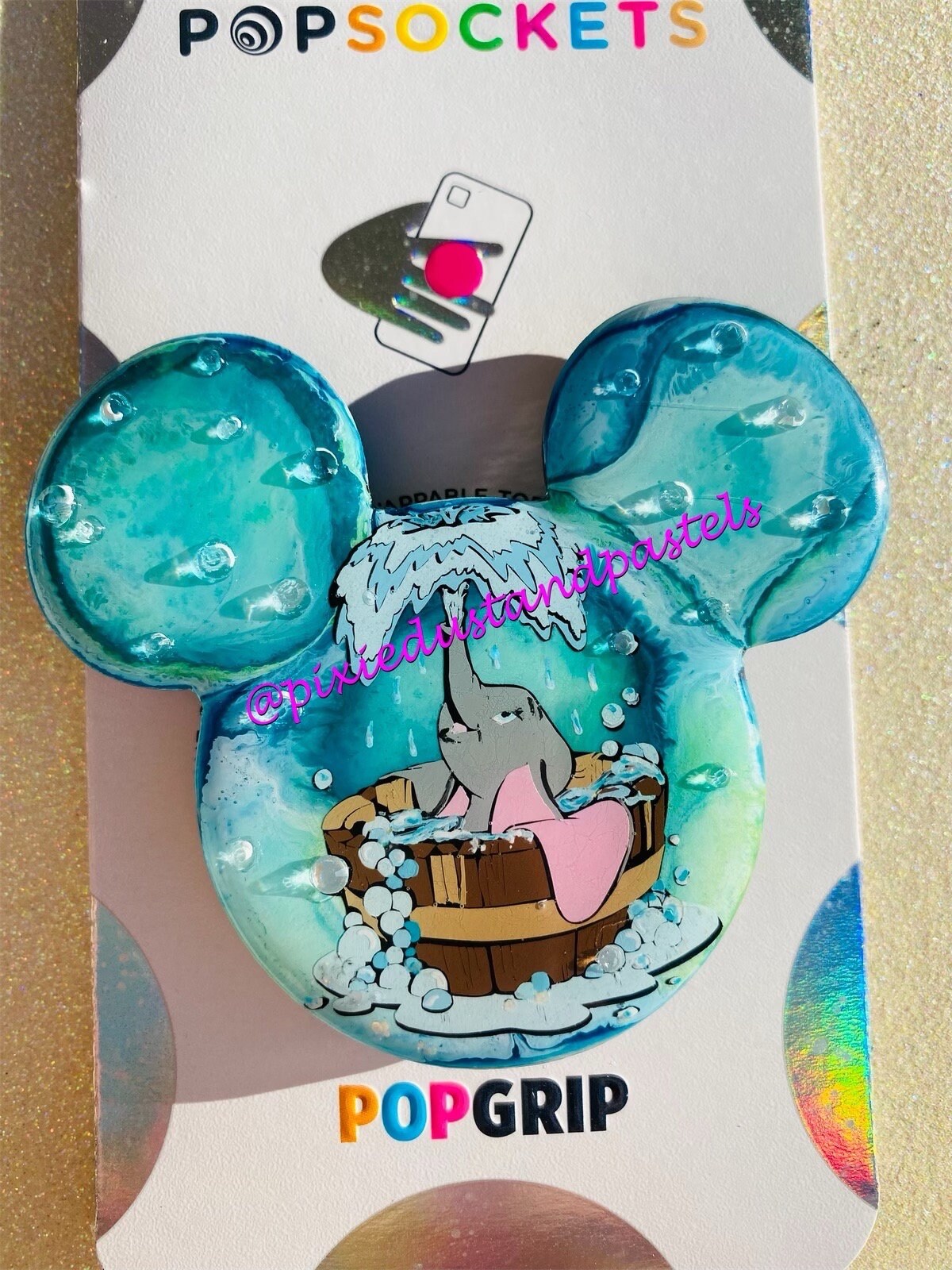 Bath time with Dumbo! Our favorite flying elephant takes a bath - Phone Accessory or Badge Reel