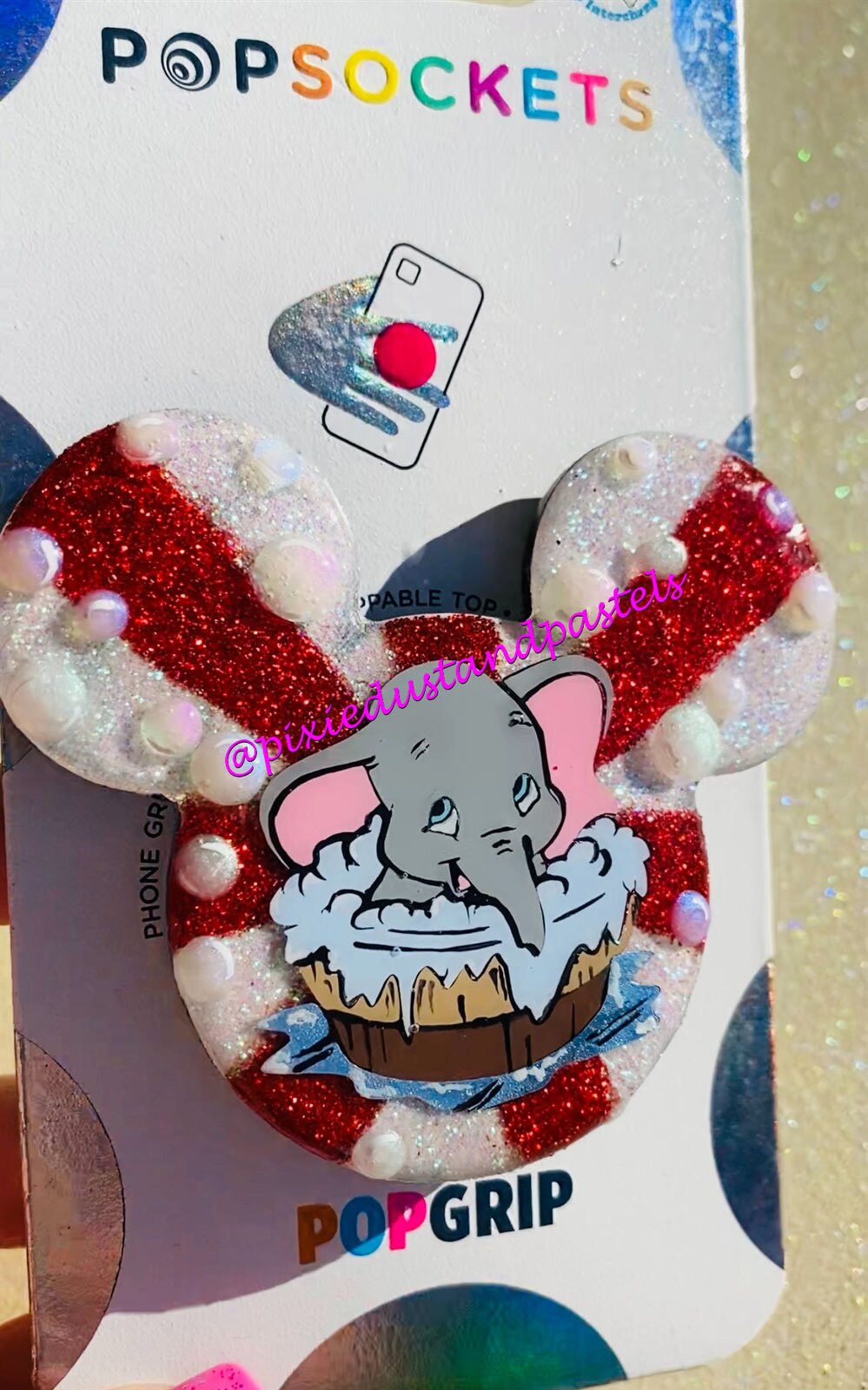 Dumbo’s Day at the Circus!  Phone Accessory or Badge Reel - Dumbo the Flying Elephant Bubble Design!