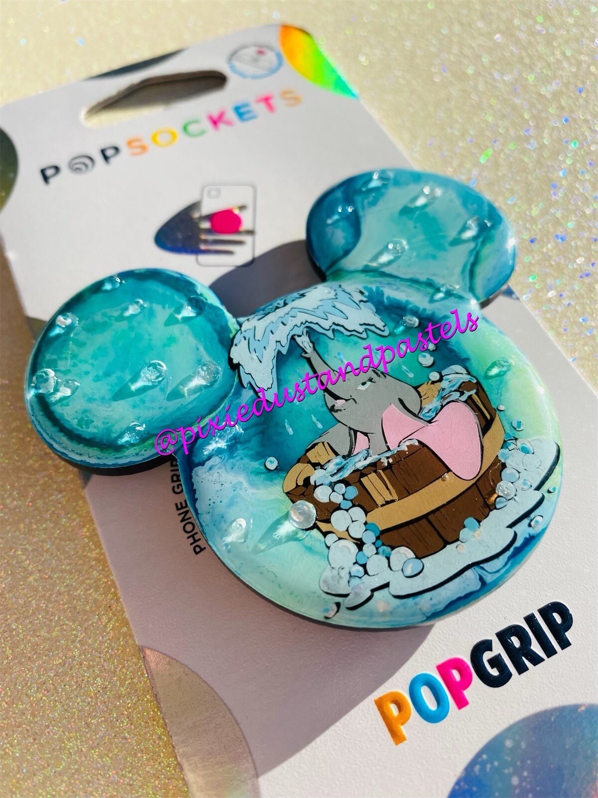 Bath time with Dumbo! Our favorite flying elephant takes a bath - Phone Accessory or Badge Reel