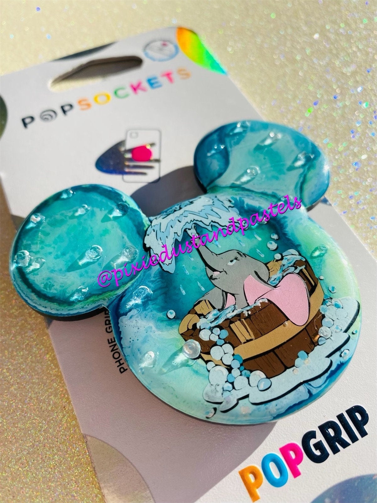 Bath time with Dumbo! Our favorite flying elephant takes a bath - Phone Accessory or Badge Reel