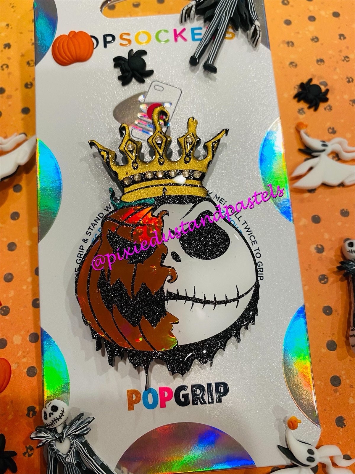 The Pumpkin King Mr. Jack - Mr. Skellington Phone Grip - NBC Halloweentown Phone Grip or Badge Reel - Nightmare