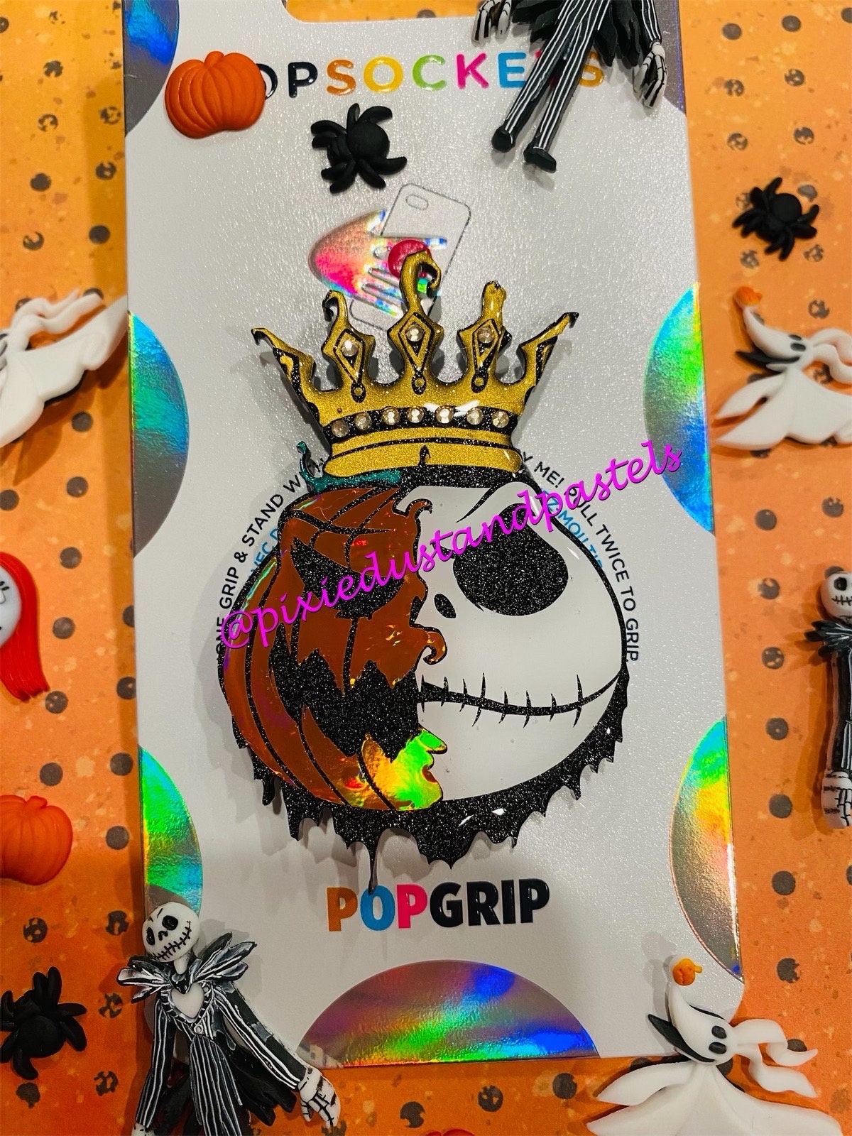 The Pumpkin King Mr. Jack - Mr. Skellington Phone Grip - NBC Halloweentown Phone Grip or Badge Reel - Nightmare