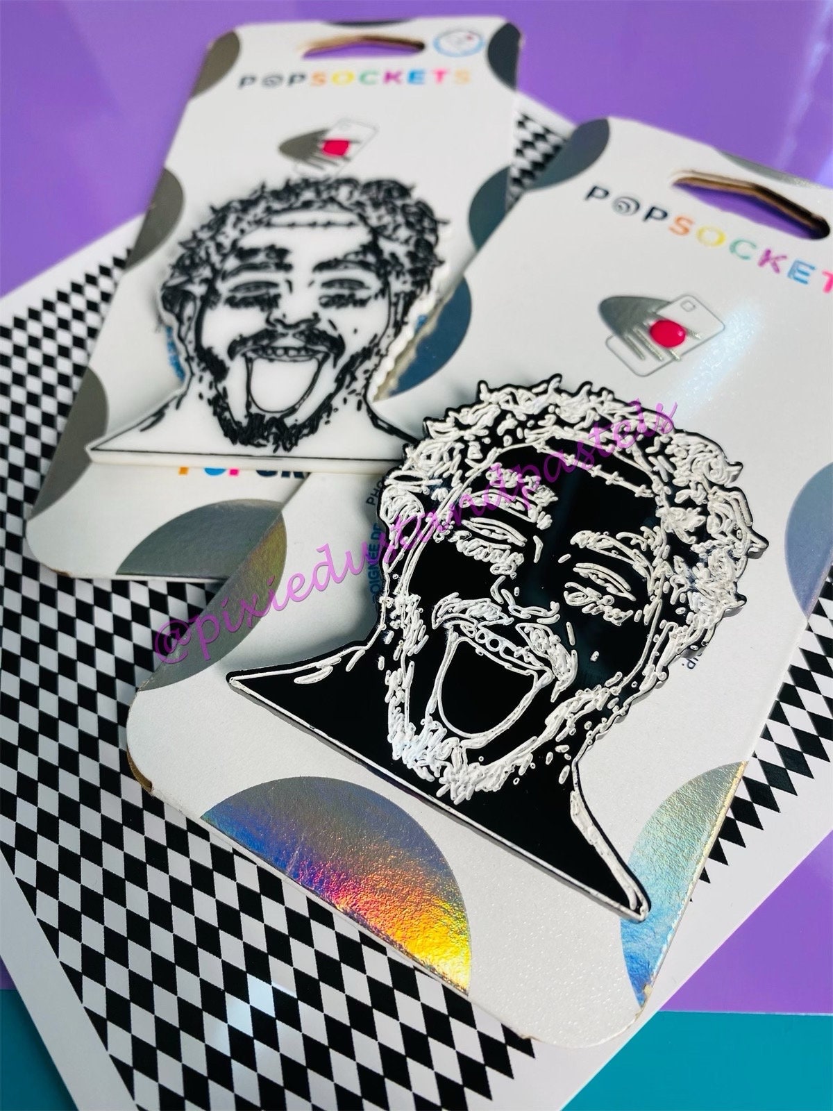 Posty’s Love Ya’ll So Much! Post design pop! Music Inspired Malone Phone Grip or Keychain - Custom colors!