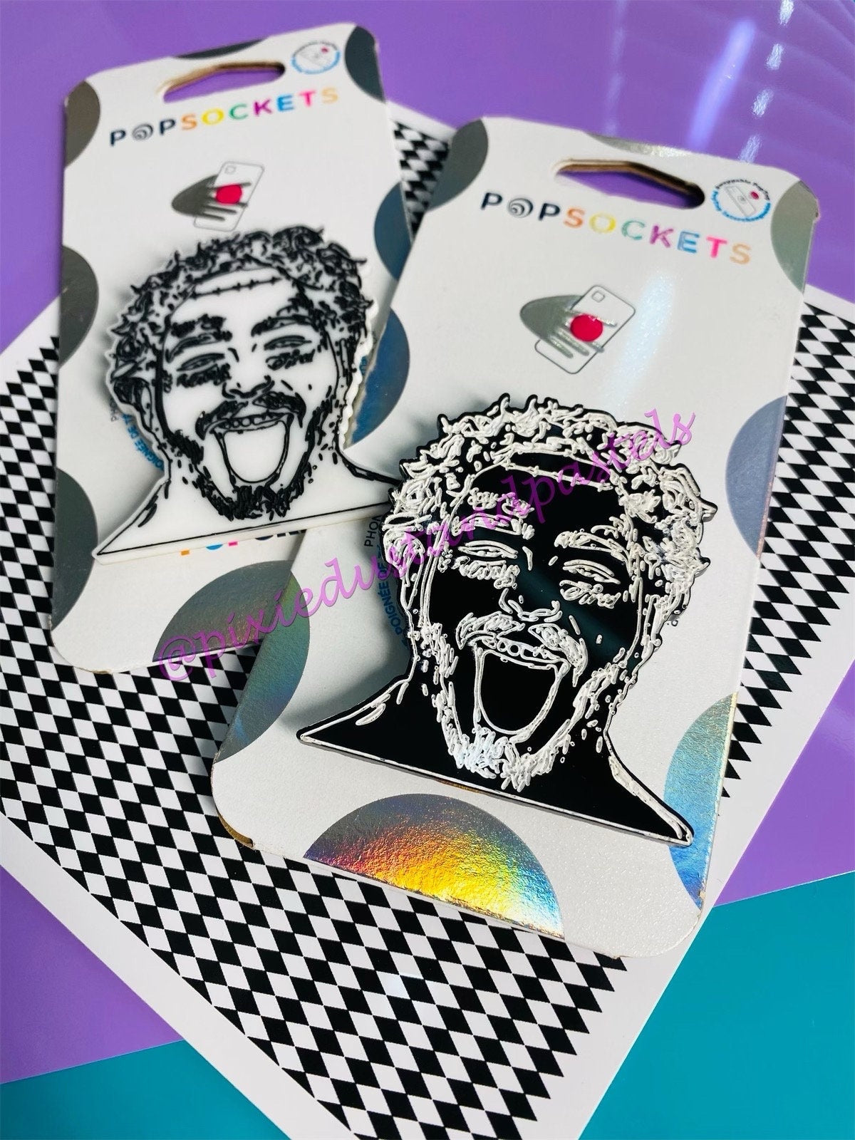 Posty’s Love Ya’ll So Much! Post design pop! Music Inspired Malone Phone Grip or Keychain - Custom colors!