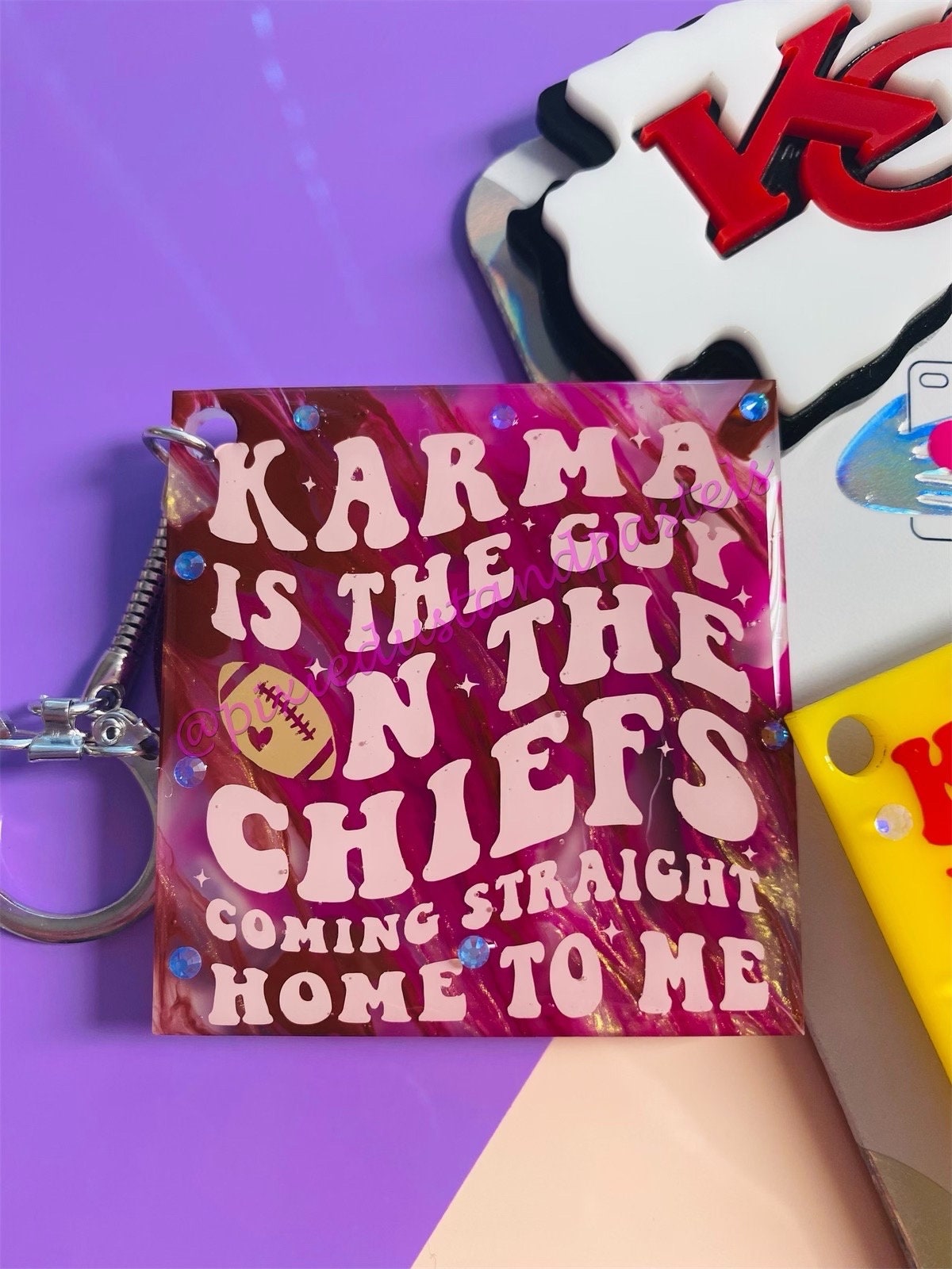 Karma is the Guy on the Chiefs Phone Grip! Swiftie Eras Phone Pop! Taylor Karma Love Music Inspired Phone Socket - Custom colors!