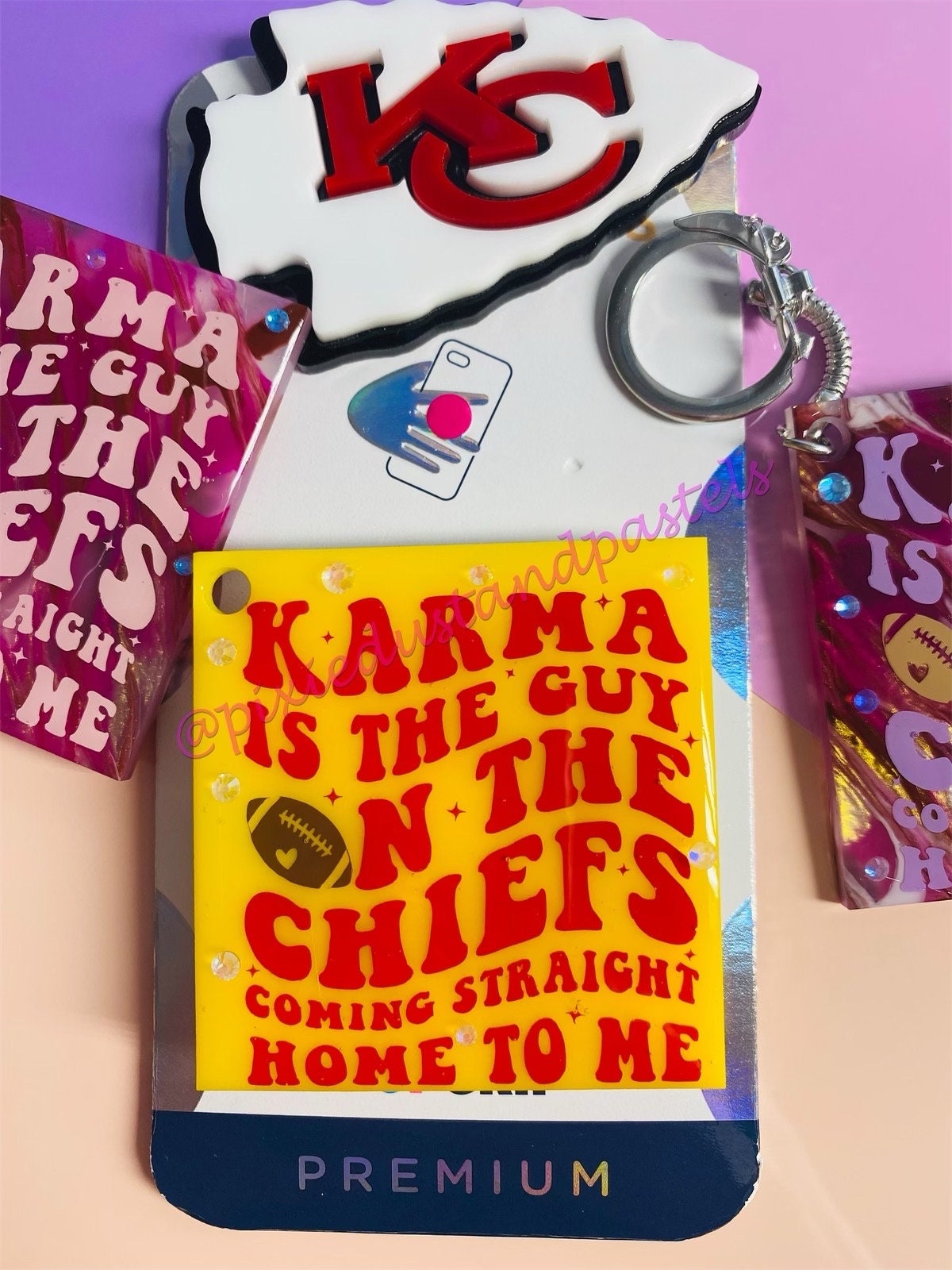 Karma is the Guy on the Chiefs Phone Grip! Swiftie Eras Phone Pop! Taylor Karma Love Music Inspired Phone Socket - Custom colors!