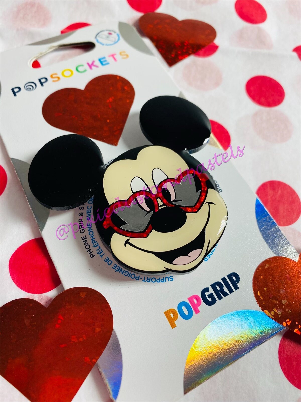 Oh Mickey you’re so fine!! Heart Glasses Valentine Mouse Phone Grip - Socket - Badge Reel or Pop!
