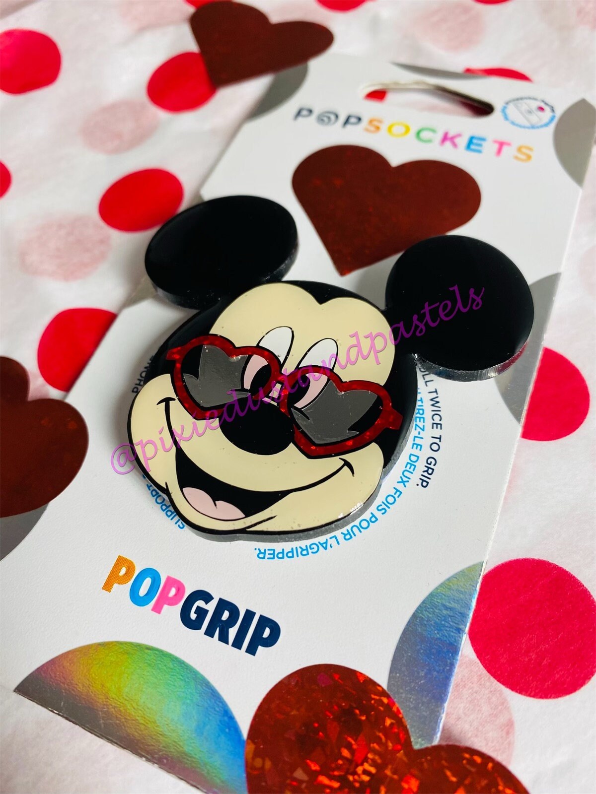 Oh Mickey you’re so fine!! Heart Glasses Valentine Mouse Phone Grip - Socket - Badge Reel or Pop!
