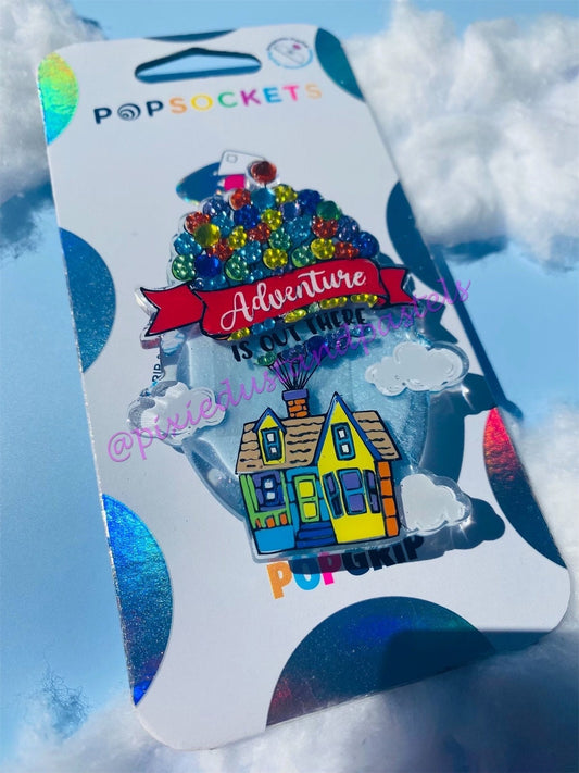 Adventure is Out There! Up! Design Phone Grip-Socket - Balloon house Pop! Bold Bling or Pastel Options