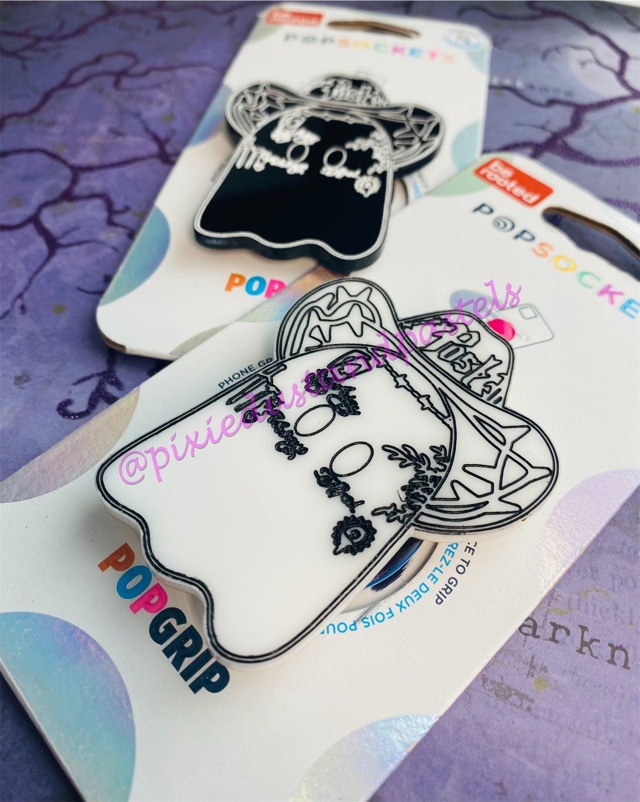 Ghost Malone Cowboy! Ghost Malone design pop!  Country Music Inspired Ghost Phone Grip or Badge Reel - Custom colors!