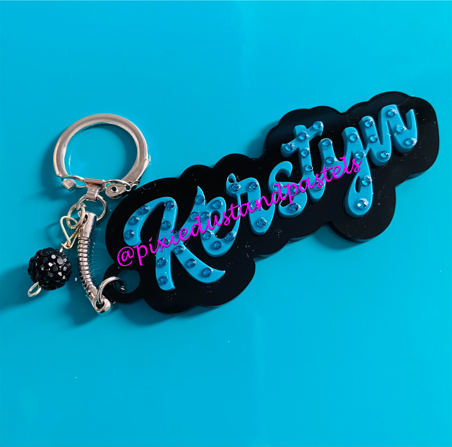 Custom Personalized Acrylic Name Keychains or Bag Charms - Pick your color and font!