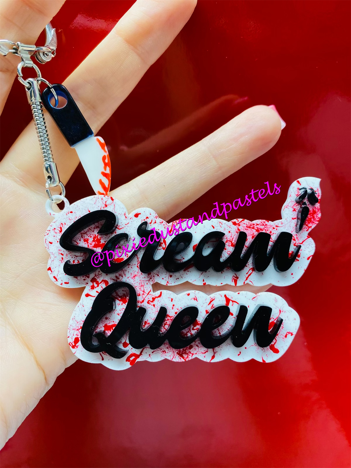 Custom Personalized Acrylic Name Keychains or Bag Charms - Pick your color and font!