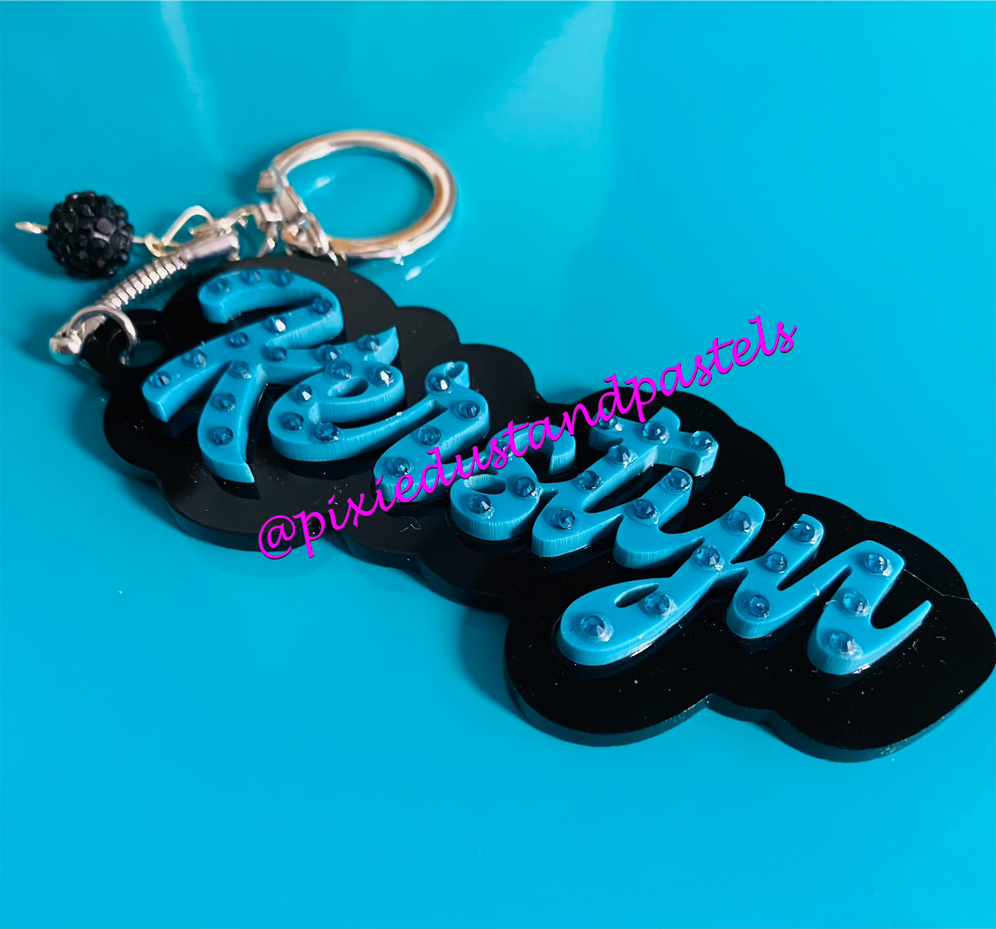 Custom Personalized Acrylic Name Keychains or Bag Charms - Pick your color and font!