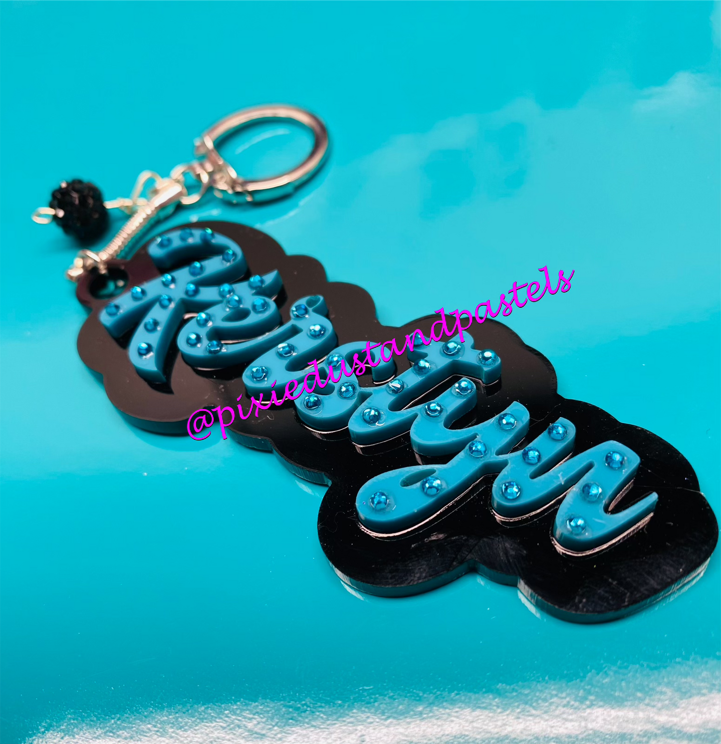 Custom Personalized Acrylic Name Keychains or Bag Charms - Pick your color and font!