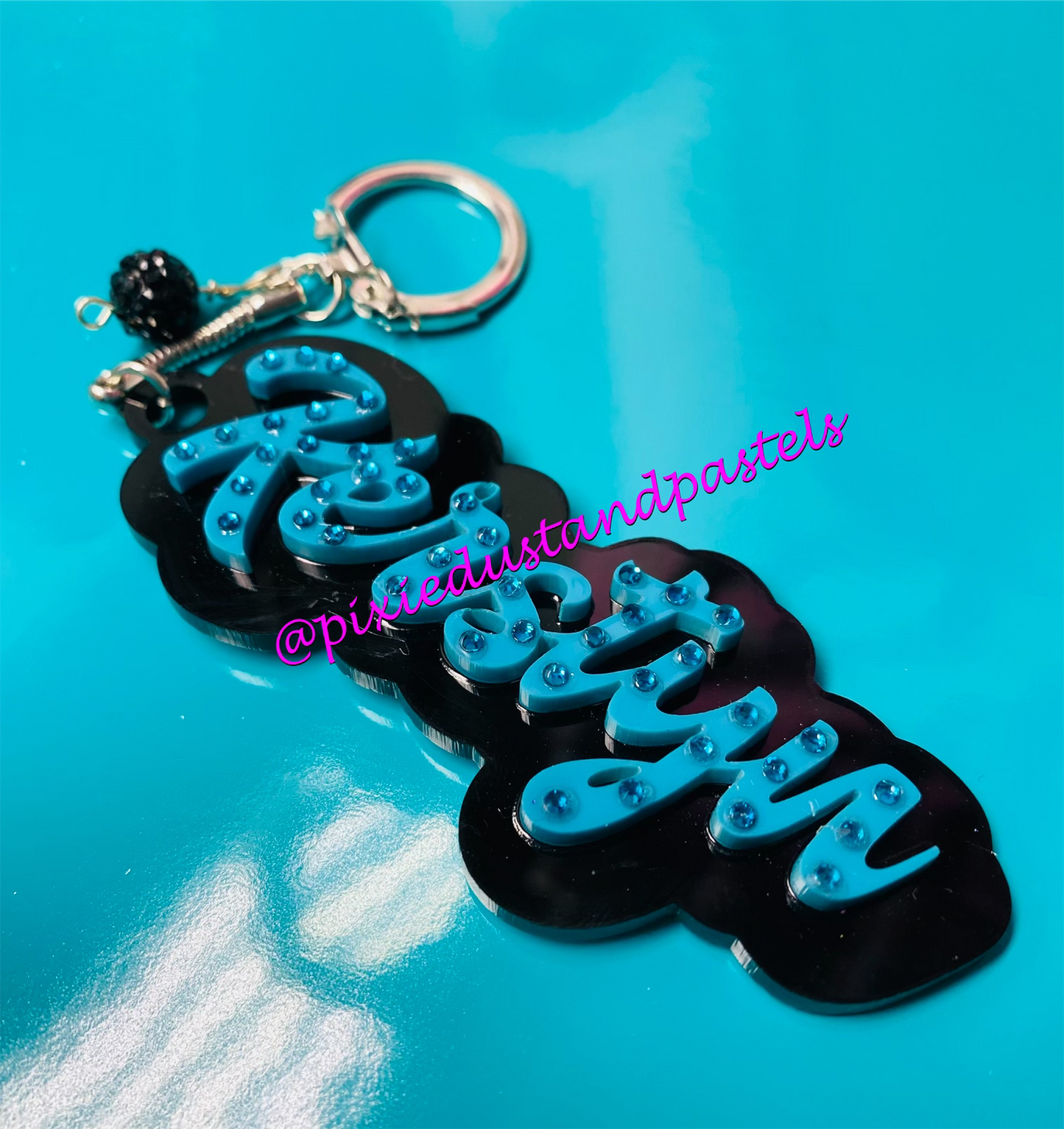 Custom Personalized Acrylic Name Keychains or Bag Charms - Pick your color and font!