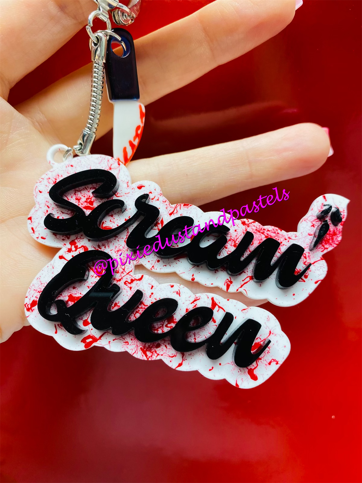 Custom Personalized Acrylic Name Keychains or Bag Charms - Pick your color and font!