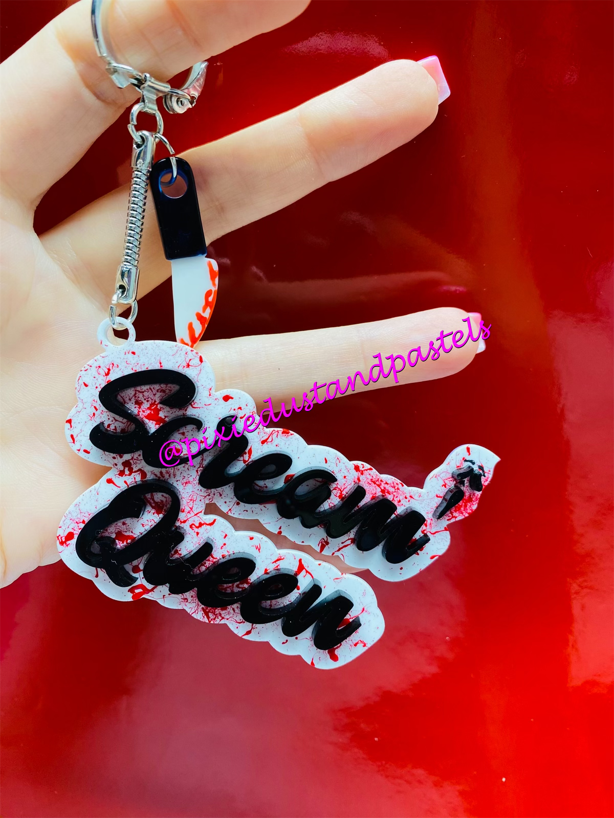 Custom Personalized Acrylic Name Keychains or Bag Charms - Pick your color and font!