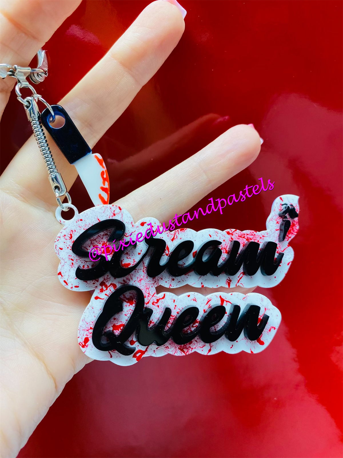 Custom Personalized Acrylic Name Keychains or Bag Charms - Pick your color and font!